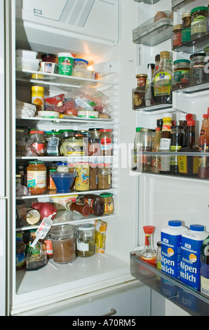 Full open refrigerator, fridge Stock Photo