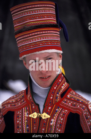 Finland, Lapland, Arctic Circle. Laplander.  (MR) Stock Photo