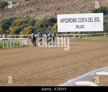 Mijas Costa del Sol Malaga Province Spain Horse racing at the Mijas race track Stock Photo