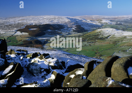 Winter view of Wharfedale, Yorkshire Dales, from Simon's Seat