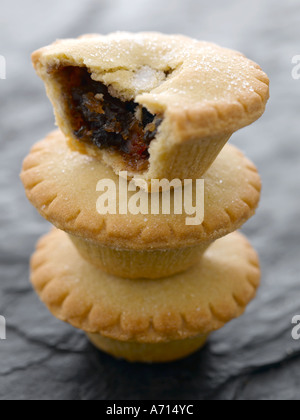 Stack of three mince pies - high end Hasselblad 61mb digital image Stock Photo