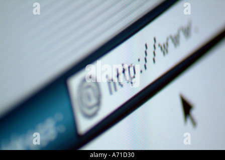 www written in address bar on a computer screen Stock Photo