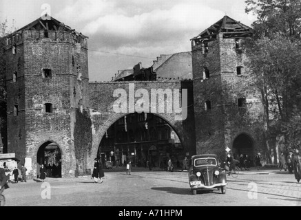 events, post war era, destroyed cities, Munich, Sendlinger Gate, circa 1948, Stock Photo