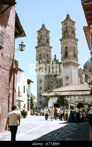 18th century Church of Santa Prisca with its Churrigueresque twin ...