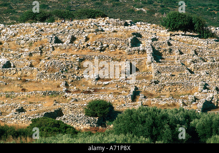 geography / travel, Greece, Crete, Gournia, Minoan town, approx. 17th century BC, archaeological excavation, ruins of houses, an Stock Photo