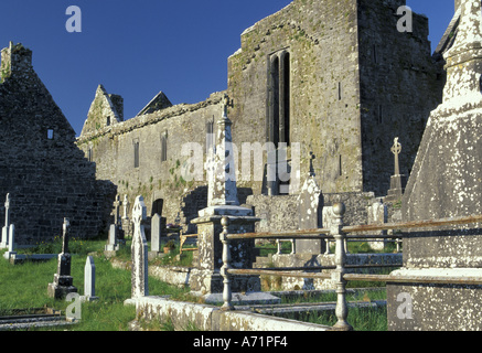 Europe, Ireland, County Clare. Quin Abbey Stock Photo