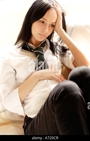 Pregnant school girl Stock Photo