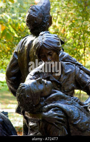 women s Vietnam Memorial Sculpture in Washington DC Stock Photo