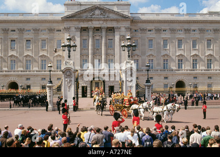 Royal Parade leaves Buckingham Palace in London England Stock Photo