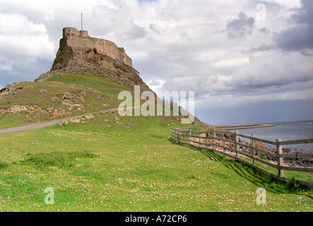 Lindisfarne Castle is a 16th-century castle located on Holy Island, near Berwick-upon-Tweed, Northumberland, England, Stock Photo