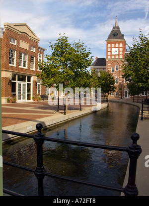 Molengracht Plaza in downtown Pella IA Stock Photo