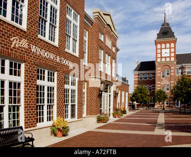 Molengracht Plaza in downtown Pella IA Stock Photo