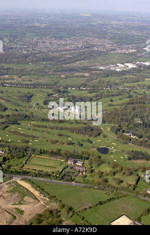 Aerial high level oblique view north of Moor Park golf course and Croxley Green Northwood Three Rivers London WD3 WD18 England 2005 Stock Photo