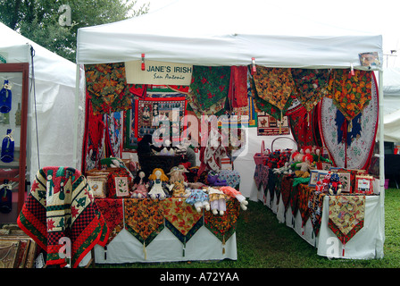 Texan gift booth during a craft market in Bandera Stock Photo