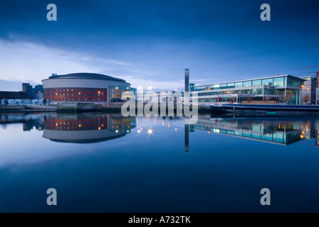 Waterfront Hall and River Lagan Belfast, County Antrim Northern Ireland Stock Photo