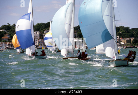 Yacht Racing Cowes Week Isle of Wight England Stock Photo