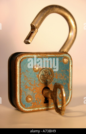 Open padlock Stock Photo