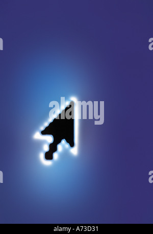 arrow cursor on computer screen online internet Stock Photo