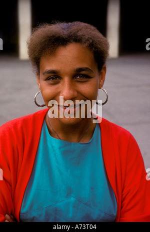 1, one, French woman, French, woman, French teacher, teacher, high school, Verneuil-sur-Seine, Ile-de-France, France, Europe Stock Photo