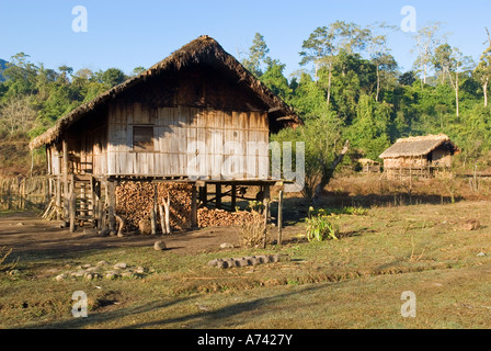 traditional Rawang house in the Phon Kan Razi area Kachin State ...