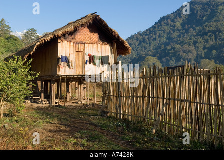 traditional Rawang house in the Phon Kan Razi area Kachin State ...