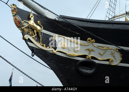 Decorated prow of Brunel's ship the Great Britain Stock Photo