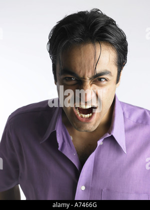 VDA 201939 Close up of South Asian Indian man showing frustrated facial expression MR 702A Stock Photo