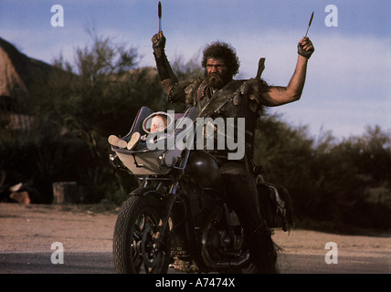 RAISING ARIZONA 1987 Circle Films/TCF film with Randell 'Tex' Cobb on bike Stock Photo