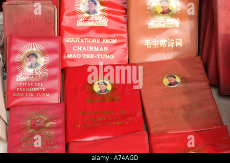 Chairman Mao Zedong Little Red Book for sale Liulichang Street Market Beijing China Stock Photo