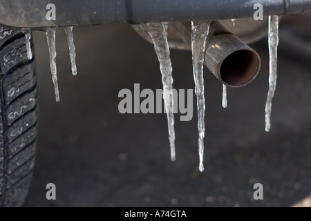 icicles on a car Stock Photo