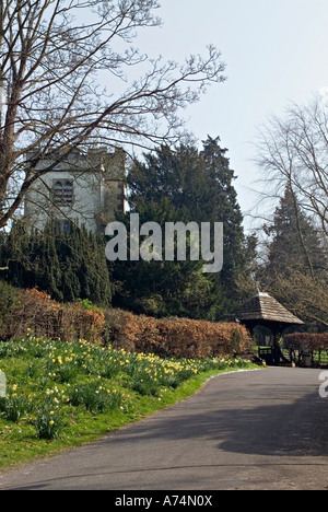 The approach to St Giles Church, Ashstead, Surrey. Stock Photo