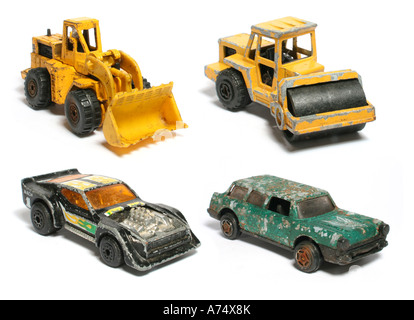 Beat up toy cars Stock Photo