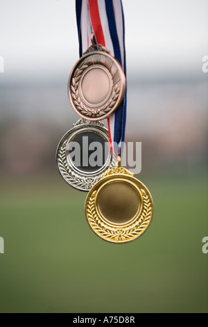 Dangling medals Stock Photo
