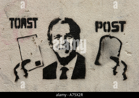 Cartrain George Bush Toast Post Graffiti Artist Banksy Style Stock Photo