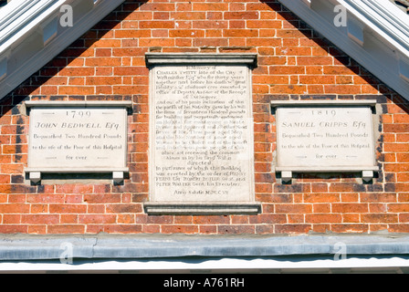 Abingdon, Oxfordshire, England. Twitty's Hospital and Almshouses near St Helen's Church Stock Photo