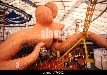 The body zone inside the millennium dome year 2000 exhibition North Greenwich on the Greenwich Peninsula London England UK later to become O2 arena Stock Photo