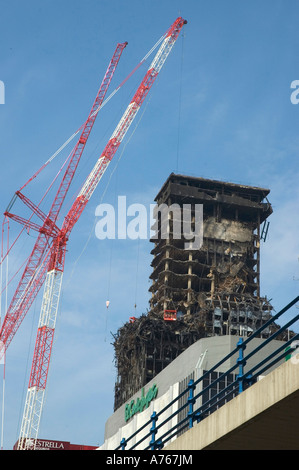 Windsor Tower after the fire of February 12th 2005 MADRID Spain Stock Photo