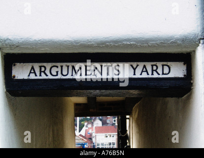 Sign for Arguments Yard Whitby North Yorkshire UK Horizontal photo