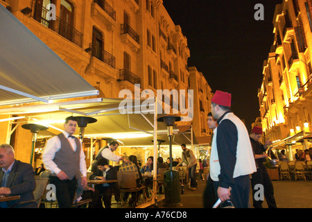 Street at night in Downtown Area Beirut Lebanon Stock Photo