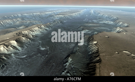 Valles Marineris, the Grand Canyon of Mars. Stock Photo