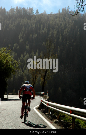 Bike Rider In Artenara Gran Canaria Canary Islands Spain Stock Photo 