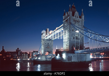 A view of Tower Bridge at sunset on the River Thames. Stock Photo
