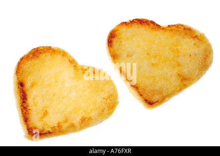 Two slices of french toast, elevated view Stock Photo