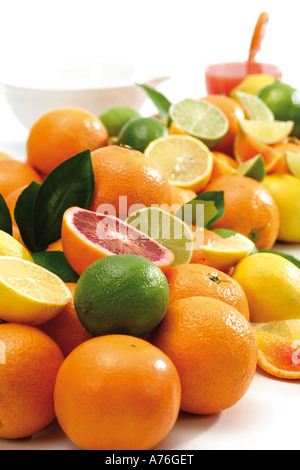 Various citrus fruits, close-up Stock Photo