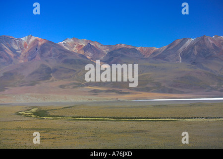 A view of typical scenery on the Bolivian Altiplano. Stock Photo