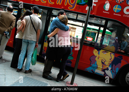 Writer Federico Garcia Lorca on a tourist bus GRANADA Andalusia Region Spain Stock Photo