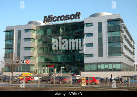 Microsoft building in Warsaw Poland Stock Photo