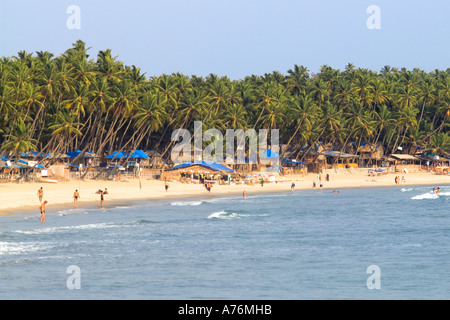 A compressed perspective view of Palolem beach in Goa, India. Stock Photo