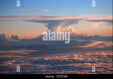 Impressive cloud formation viewed from an aircraft Stock Photo