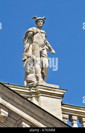 Mercury on the palace of justice, Munich, Bavaria, Germany Stock Photo